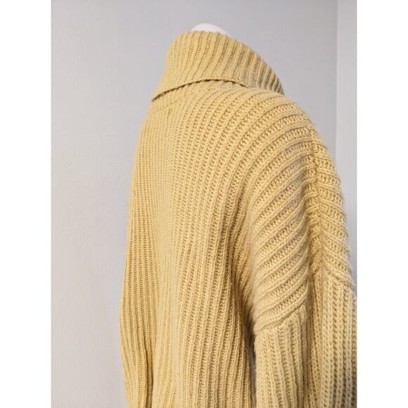 Sweet Baby Jamie Small Rib Half Zip Sweater Yellow Wool Nylon Blend Long Sleeves - Picture 7 of 11